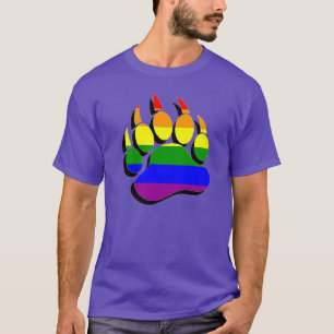 Gorgelbjörn klo i regnbåge 3D-RAISELSEFFEKTEN T-shirt