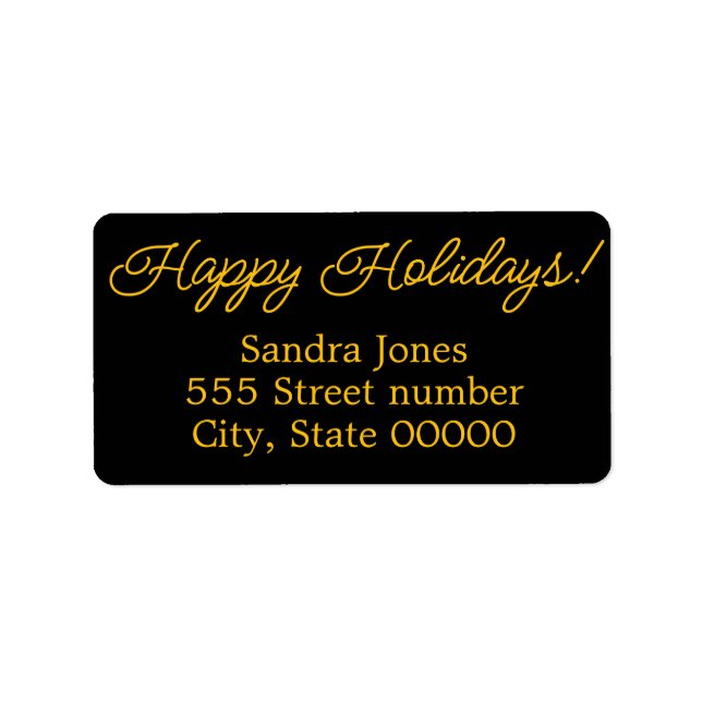 Gorgeous address labels happy holidays adressetikett (Framsidan)