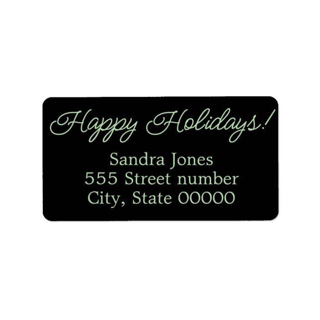 Gorgeous address labels happy holidays adressetikett (Framsidan)