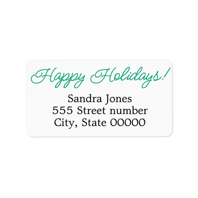 Gorgeous address labels happy holidays adressetikett (Framsidan)