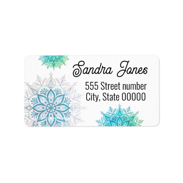 Gorgeous address labels snowflake adressetikett (Framsidan)