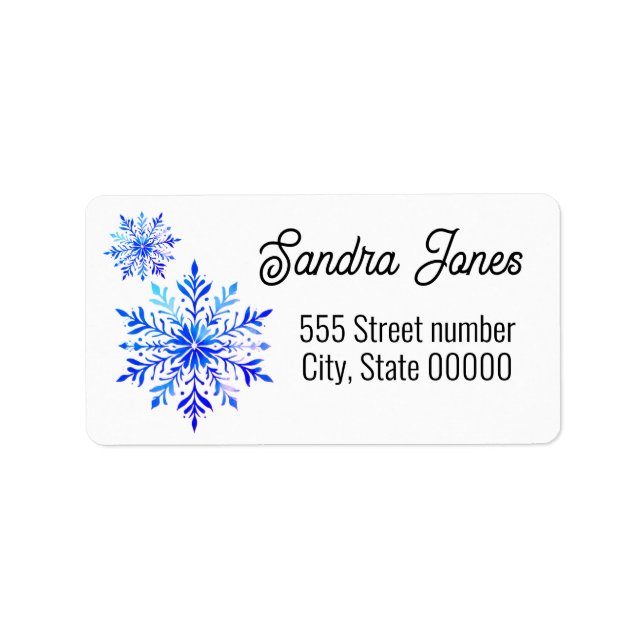 Gorgeous address labels snowflake adressetikett (Framsidan)