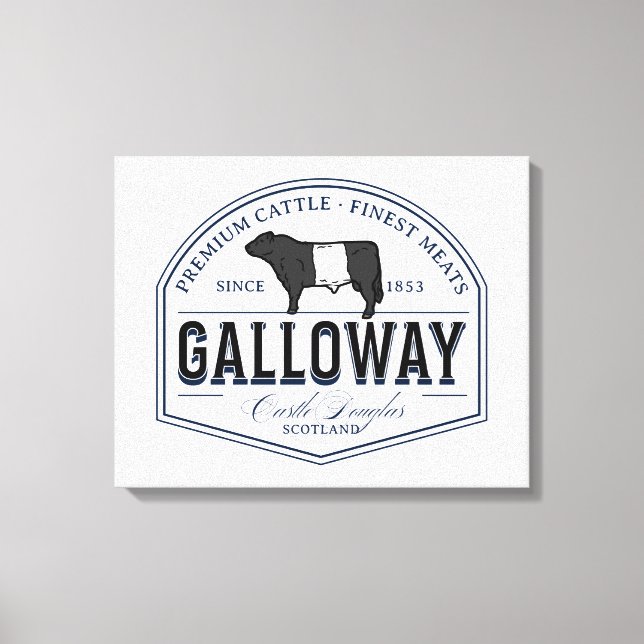 Gorgeous Belted Galloway Steer Cutout Beltie Gift  Canvastryck (Framsida)