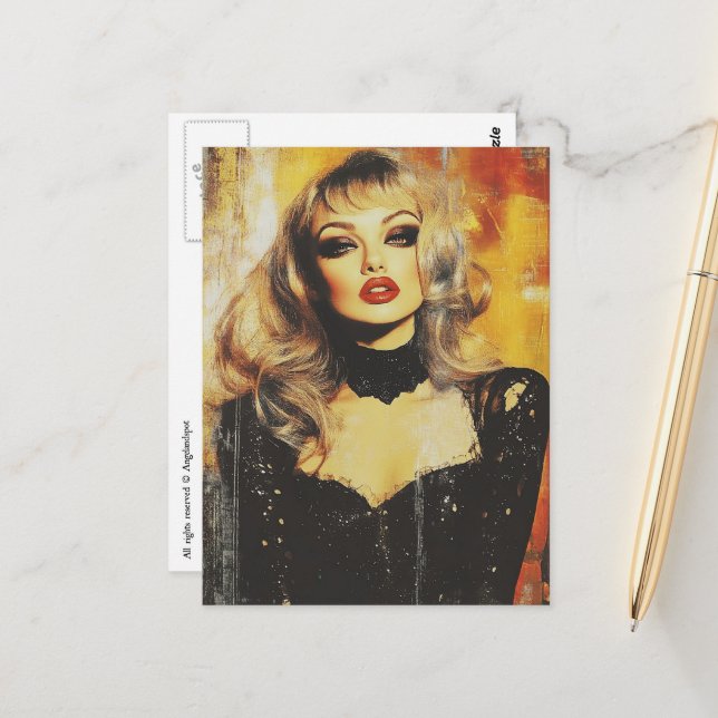 Gorgeous blond woman  vykort (Fram/Back In Situ)