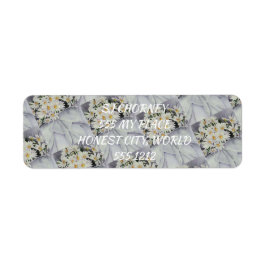 GORGEOUS BOUQUET OF WHITE DAISYS BLOMMIGT RETURADRESS ETIKETT