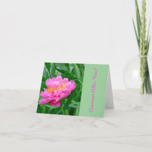 GORGEOUS DEEP ROSA PEONY, "COMMENT ALLEZ-VOUS"? KORT