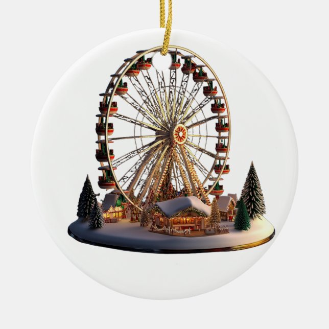 Gorgeous Ferris Wheel Ceramic Christmas Pendant -  Julgransprydnad Keramik (Framsidan)