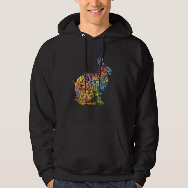 Gorgeous Floral Easter Bunny Spring Flower Rabbit  Hoodie (Framsida)