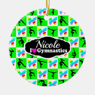 GORGEOUS GRÖNT BUTTERFLY GYMNAST DESIGN JULGRANSPRYDNAD KERAMIK