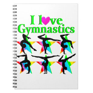 GORGEOUS GRÖNT I KÄRLEK GYMNASTICS DESIGN ANTECKNINGSBOK MED SPIRAL