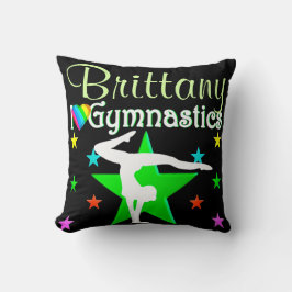 GORGEOUS GRÖNT PERSONLIG GYMNASTICS PILLOW KUDDE