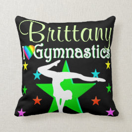GORGEOUS GRÖNT PERSONLIG GYMNASTICS PILLOW KUDDE