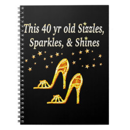 GORGEOUS GULD 40:E SHOE QUEEN ANTECKNINGSBOK MED SPIRAL