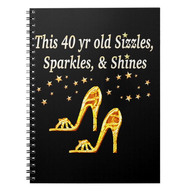 GORGEOUS GULD 40:E SHOE QUEEN ANTECKNINGSBOK MED SPIRAL (Framsidan)