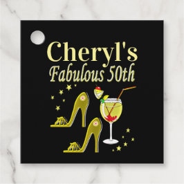 GORGEOUS GULD 50:E BIRTHDAY DESIGN GÅVOR ETIKETTER