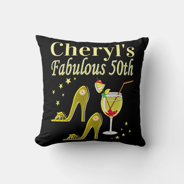 GORGEOUS GULD 50:E BIRTHDAY DESIGN KUDDE (Framsida)
