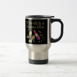 GORGEOUS GULD 50:E BIRTHDAY DIVA DESIGN RESEMUGG