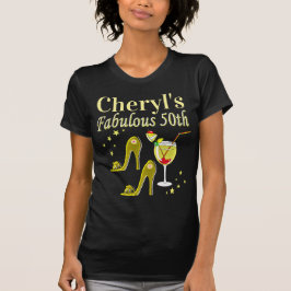 GORGEOUS GULD 50:E BIRTHDAY-KONSTRUKTION T SHIRT