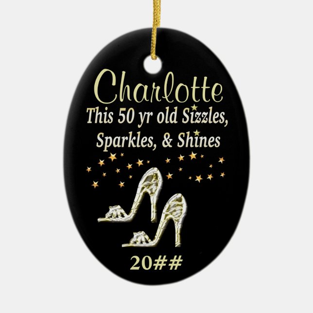 GORGEOUS GULD 50:E DATERADE DATABEHANDLING JULGRANSPRYDNAD KERAMIK (Framsidan)