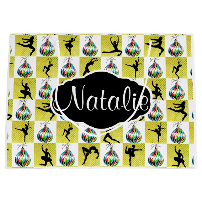 GORGEOUS GULD ANPASSNINGSBAR BALLERINA GIFT BAG (Framsidan)