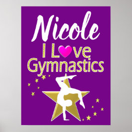 GORGEOUS GULD I KÄRLEK GYMNASTICS DESIGN POSTER
