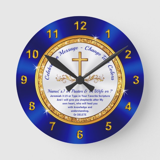 Gorgeous, Personalized Religious Gifts, Scripture Rund Klocka (Framsida)