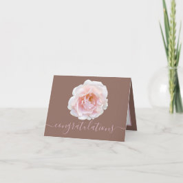 Gorgeous Pink Rose Pink Background Congratulations Kort