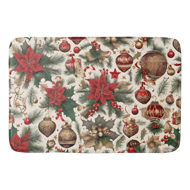 Gorgeous Poinsettia Flowers, Christmas Decorations Badrumsmatta (Framsidan)