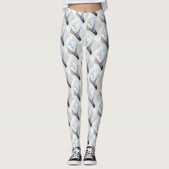 GORGEOUS WHITE CALLA LILIES BLOMMIGT LEGGINGS (Framsida)
