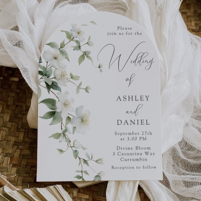 Gorgeous Wildflowers Elegant Arch Wedding Inbjudningar (Skapare uppladdad)
