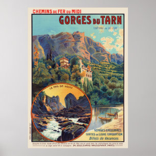 Gorges du Tarn Frankrike Vintage affisch 1912