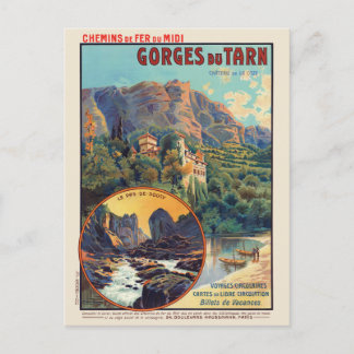 Gorges du Tarn Frankrike Vintage affisch 1912 Vykort