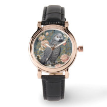 Gorgisk afrikansk Grått-papegoja med Elegant Blomm