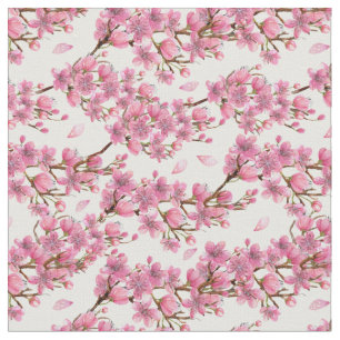 Gorgisk Cherry Blommar Mönster Tyg