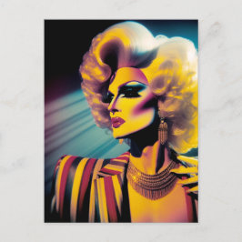Gorgisk Drag Queen i en färglös stripe Jacka Vykort