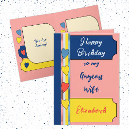 Gorgisk fantastisk korallblått födelsedag kort