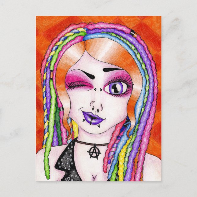 Gorgisk för släpp-röd vykort (Framsida)