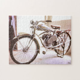 Gorgisk gammal Vintage motoriserad cykel Pussel