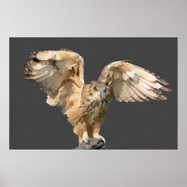 Gorgisk Geometric Art Uggla Poster (Framsidan)