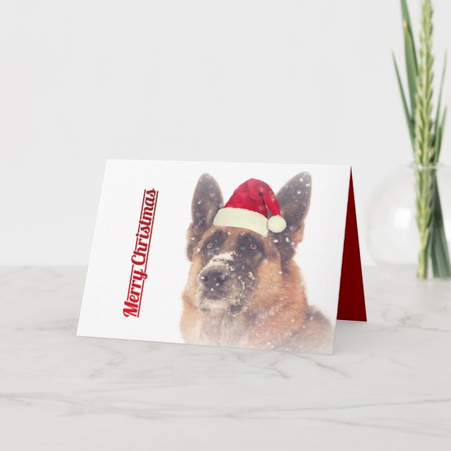 Gorgisk German Shepherd Julhälsningar Card Helgkort (Framsida)