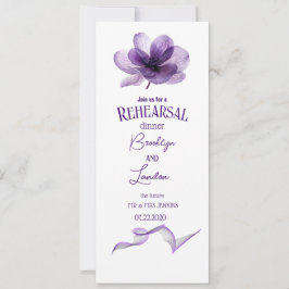 Gorgisk Lila Flower Rehearsal Middag Inbjudningar