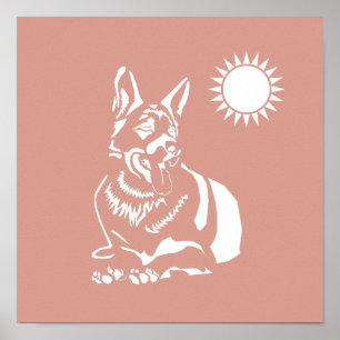 Gorgisk minimalistisk tysk shepherd Poster