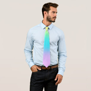 Gorgisk Pastel Rainbow Gradient Bröllop Necktie Slips