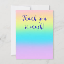 Gorgisk Pastel Rainbow Gradient Bröllop Tack Kort