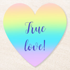 Gorgisk Pastel Rainbow Gradient Bröllop Underlägg Papper