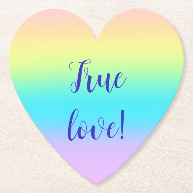 Gorgisk Pastel Rainbow Gradient Bröllop Underlägg Papper (Framsida)