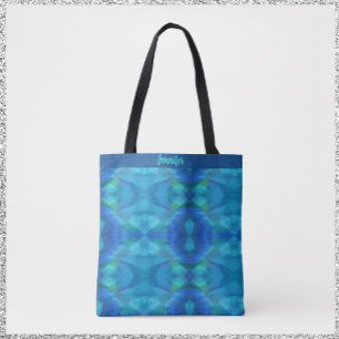 Gorgisk Peacock Blue-Abstrakt Tygkasse