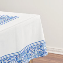Gorglig blå vit Blommigt Paisley Art Mönster