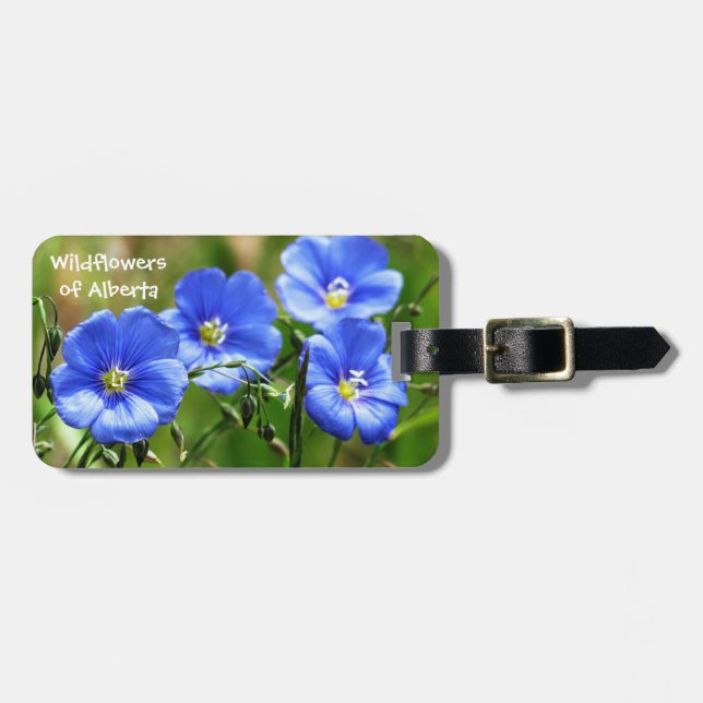 Gorglig blåblomma mot Grönt Bagagebricka (Horisontell Framsida)