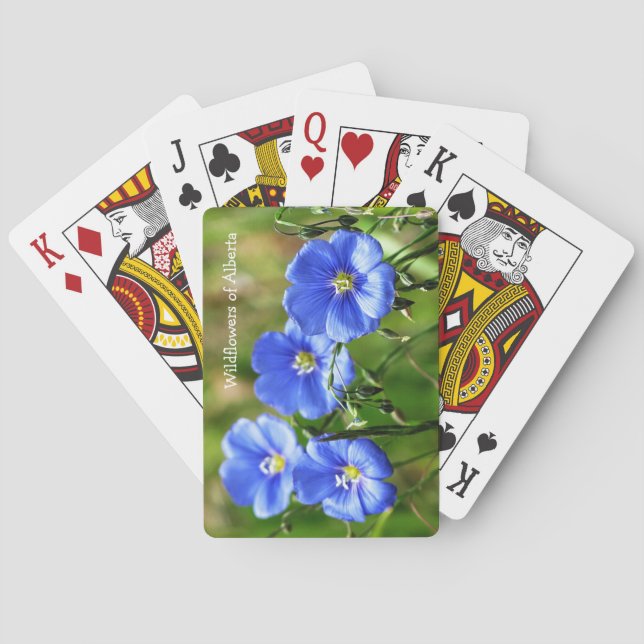Gorglig blåblomma mot Grönt Casinokort (Baksidan)